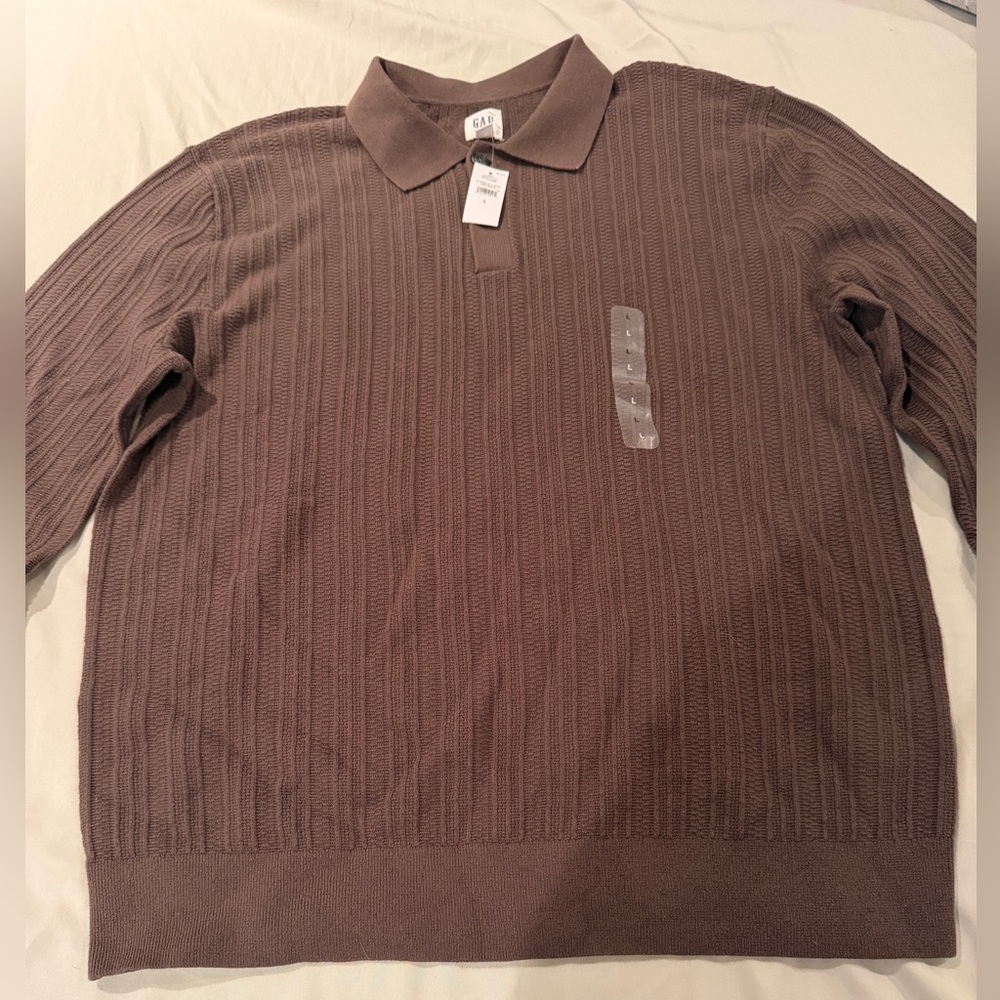 GAP Men's Long-Sleeve Texture Polo
